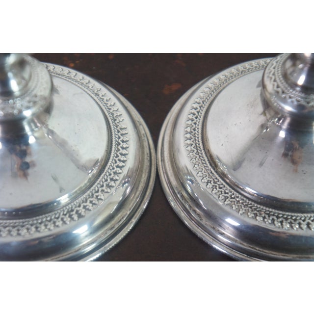 Metal Late 20th Century Israeli Judaica Ben Zion Sterling Silver Shabbat Candle Holders - Set of 2 For Sale - Image 7 of 11