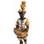 A striking and unusually large venetian-style blackamoor figure, beautifully rendered in rich polychrome colors with gilt...
