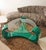 Stunning large Karl Springer style postmodern grass green lacquer & gold coffee table, USA 1980s. Glass top slots into...