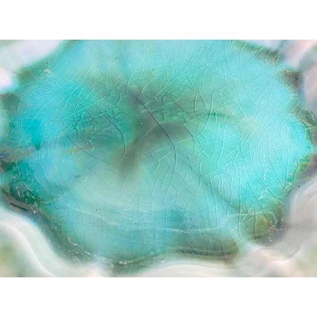 20th Century Glass Dish Vide-Poche Bowl Glass and Metal Round Pattern, France For Sale - Image 4 of 9