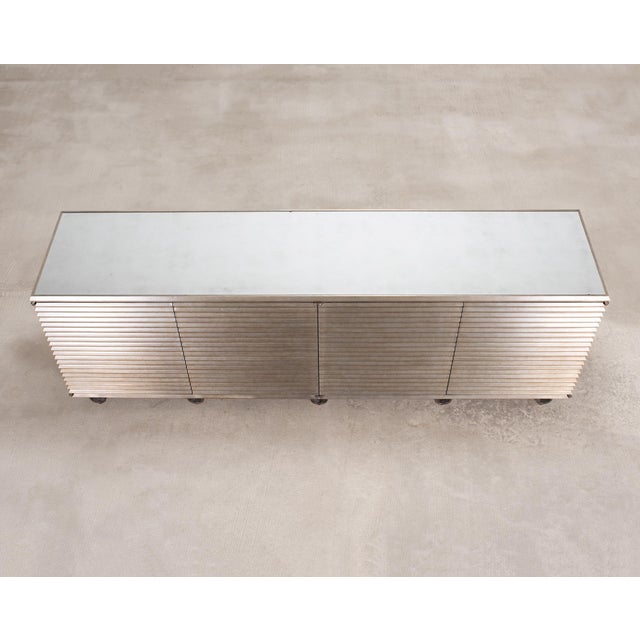 Julian Chichester Julian Chichester Variegated Nickel "Storm" Cabinet Credenza 7Ft For Sale - Image 4 of 18