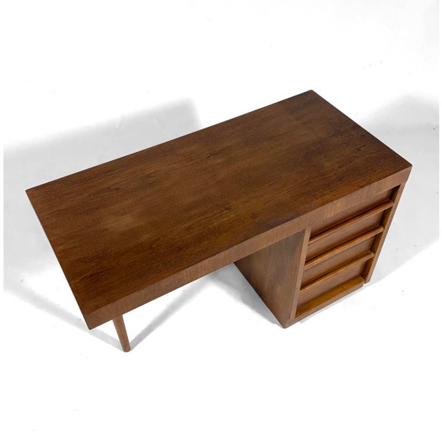 Wood t.h. Robsjohn-Gibbings Single Pedestal Desk by Widdicomb For Sale - Image 7 of 11