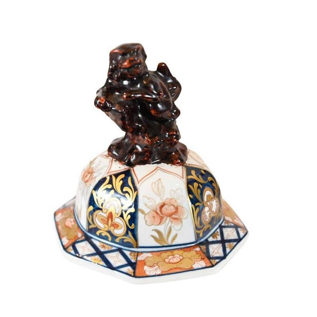 Blue Japanese Imari Porcelain Temple Jars, Set of 2 For Sale - Image 8 of 11