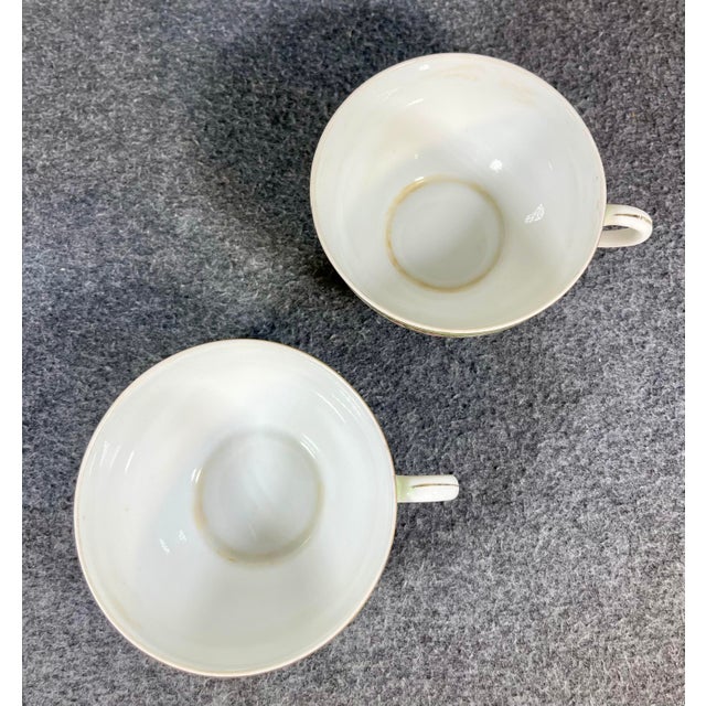 White Early 20th Century Noritake Porcelain Cup & Saucers Set- 4 Pieces For Sale - Image 8 of 10
