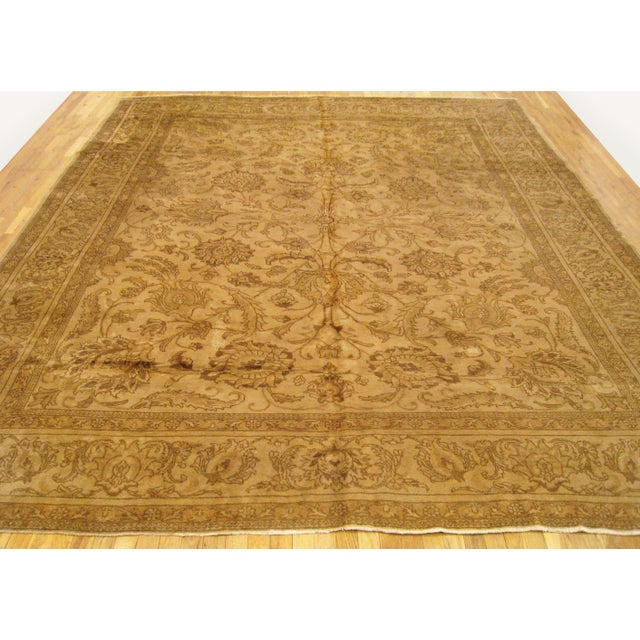 Brown Vintage Perisan Decorative Oriental Tabriz in Room Size For Sale - Image 8 of 12