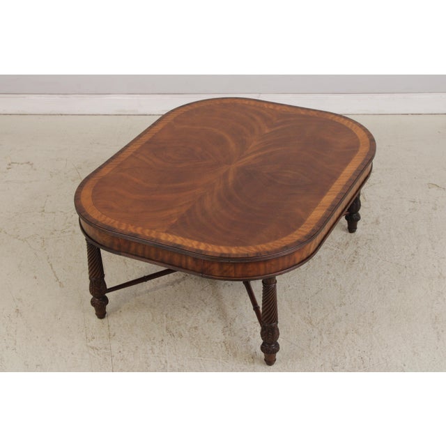 Henredon Henredon Regency Mahogany Inlaid Coffee Table For Sale - Image 4 of 15