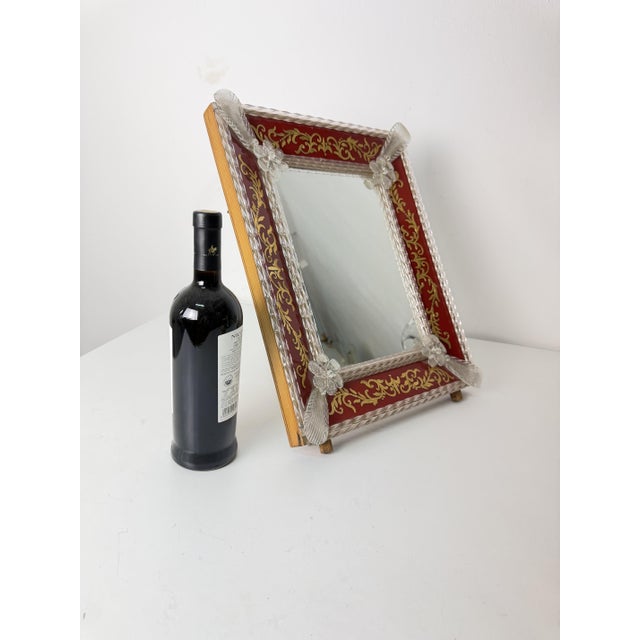 1940s Large Venetian Table Mirror in Murano Glass in the Style of Ercole Barovier, 1940s For Sale - Image 5 of 11