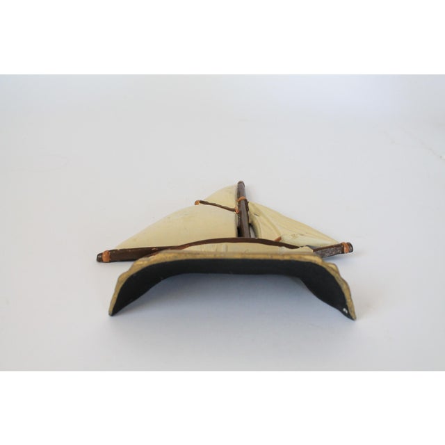 Metal Vintage Cast Iron Sailboat Doorstop For Sale - Image 7 of 10
