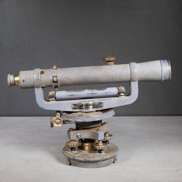 Mid 20th Century Vintage Transit Level Scope and Wooden Case c.1950 For Sale - Image 5 of 11
