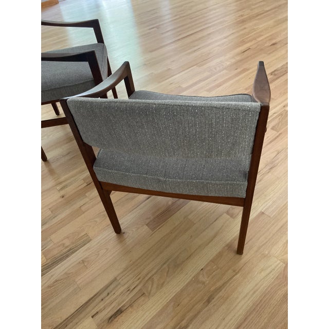 1960s Mid Century 1960s Walnut Danish Modern Chairs a Pair For Sale - Image 5 of 10