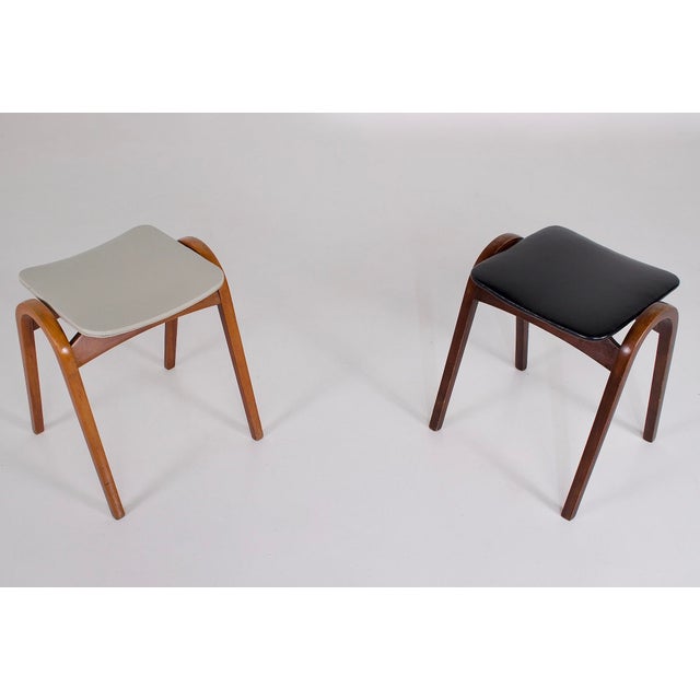 Mid-Century Modern Stools by Isamu Kenmochi for Akita Mokko, 1960s, Set of 2 For Sale - Image 3 of 11