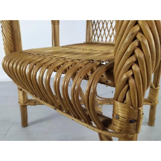 Vintage Rattan Chair For Sale - Image 11 of 18