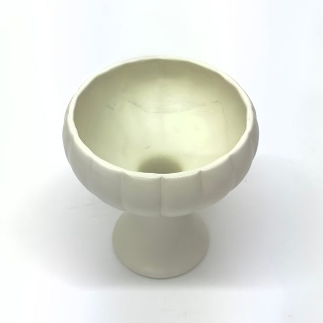 Mid 20th Century White Fluted Ceramic Planters - Group of 3 For Sale - Image 4 of 9