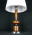 Walnut and Chrome Table Lamp With White Lampshade, France 1970's For Sale - Image 4 of 5