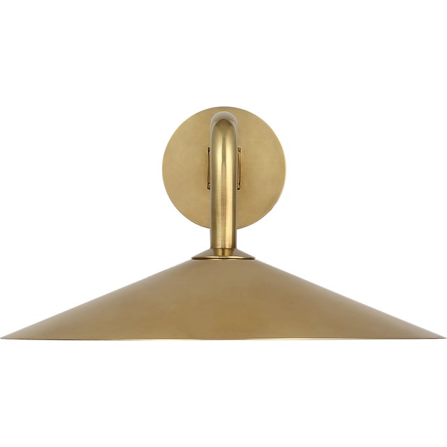 Visual Comfort Amber Lewis for Visual Comfort Signature Ponce 9" Articulating Sconce in Hand-Rubbed Antique Brass with Hand-Rubbed Antique Brass Shade For Sale - Image 4 of 11