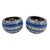 A pair of 20th century Sweden hand painted art glass tea light holders from the "Tonga Line " by Monica Backstrom...