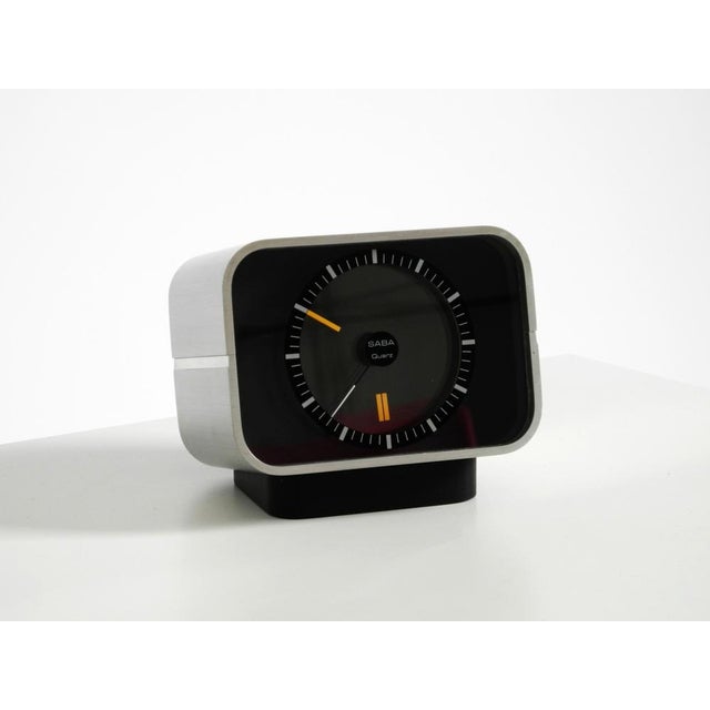 1970s Table Clock with Aluminum Housing from SABA, 1975 For Sale - Image 5 of 18