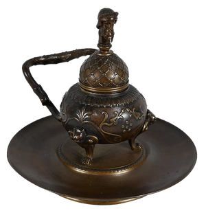 Etruscan Inkwell in Bronze by F. Barbedienne, 19th Century