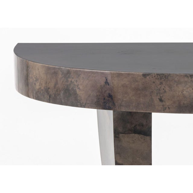 Art Deco Karl Springer Goatskin Lacquered Console Table For Sale - Image 3 of 6