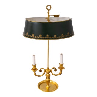 Brass Bouillottee Tole Metal Lamp Regency Style For Sale