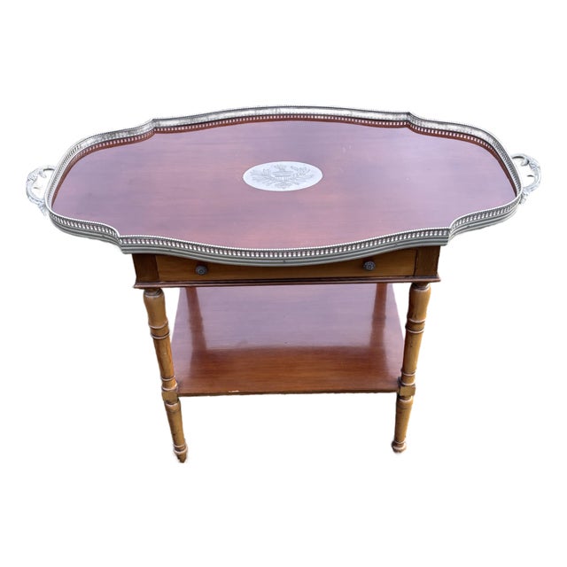 20th C. British Regency Style Butler's Cocktail Serving Tray Table For Sale