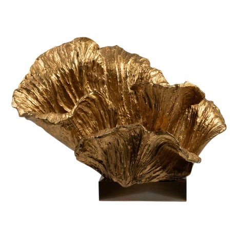 Gilt Bronze Lamp by Chrystiane Charles for Maison Charles, 1970s For Sale