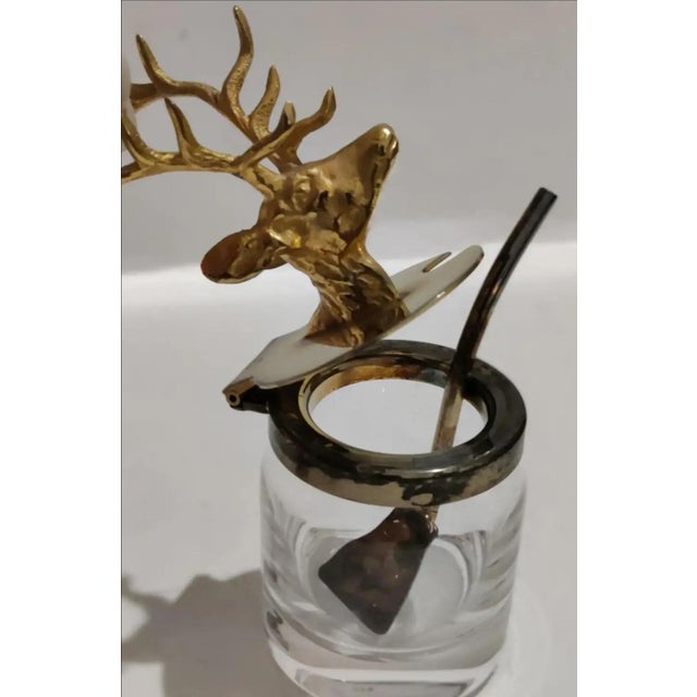 Antique Ormolu Figural Stag Head Mustard Jar, Circa 1920 For Sale - Image 12 of 13