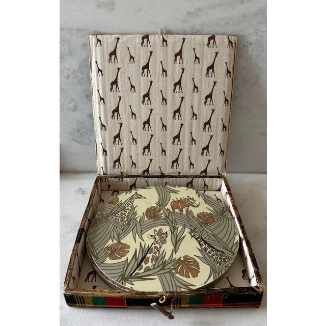 Safari Set of 4 Boxed Set of Placemats From Giraffe Manor For Sale - Image 3 of 8