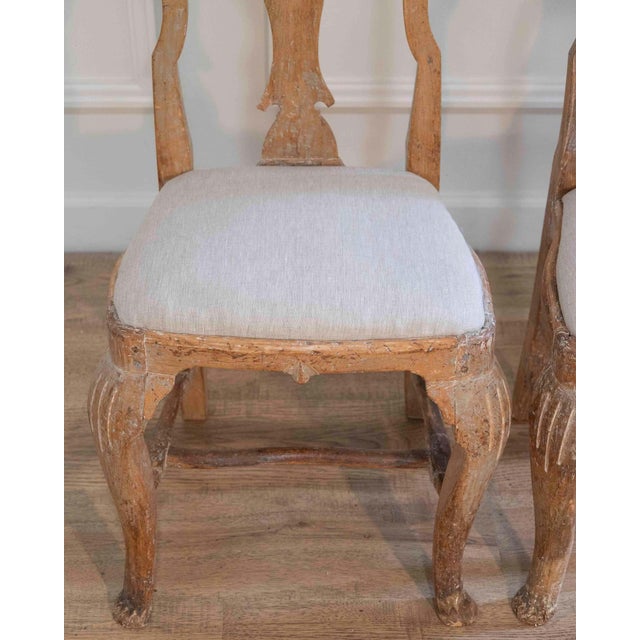Brown Pair of Swedish Rococo Chairs with Traces of Original Paint, Circa 1770 For Sale - Image 8 of 13