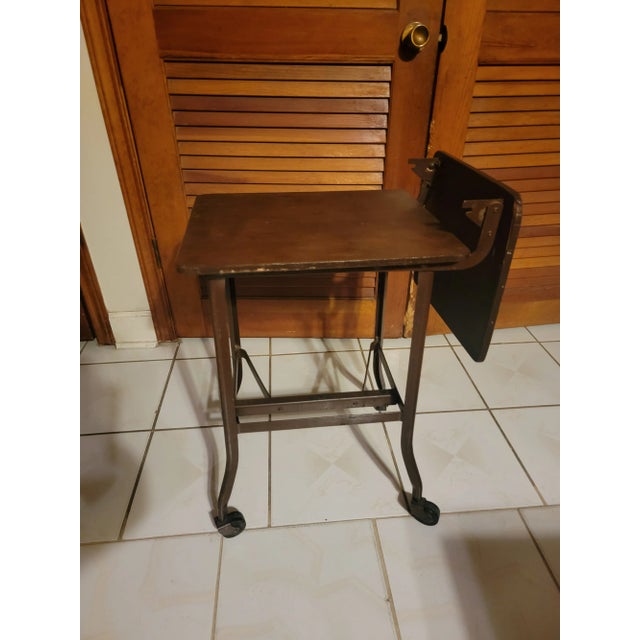 Early 20th Century Antique Toledo Drop Leaf Typewriter Table For Sale - Image 10 of 12