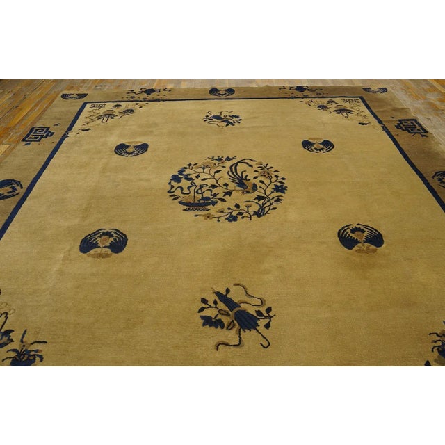Brown Early 20th Century Chinese Peking Carpet ( 9' x 9'6" - 275 x 290 ) For Sale - Image 8 of 12