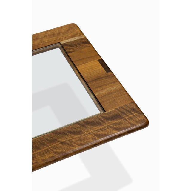 Wood Vintage Solid Shedua and Glass Coffee Table by Gerald McCabe For Sale - Image 7 of 7