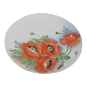 Bavaria Germany Dorie Mann Porcelain Hand Painted Red Poppy Flowers Plate