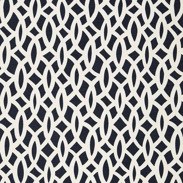 Sample- Schumacher Chain Link Fabric in Navy For Sale