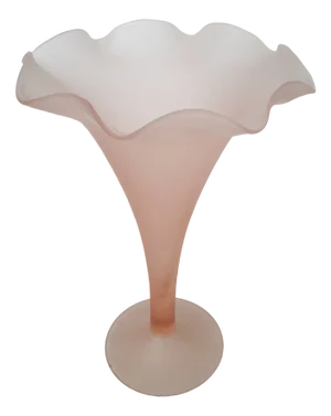 Frosted Pink Glass Vase, 1970s