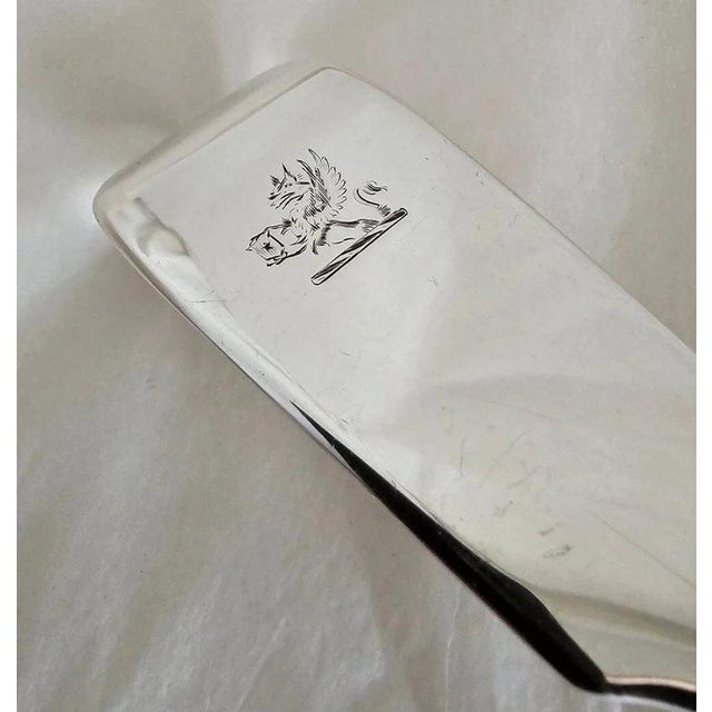 Antique George IV Sterling Silver Griffin Crest Soup Ladle, 1829 For Sale - Image 4 of 18