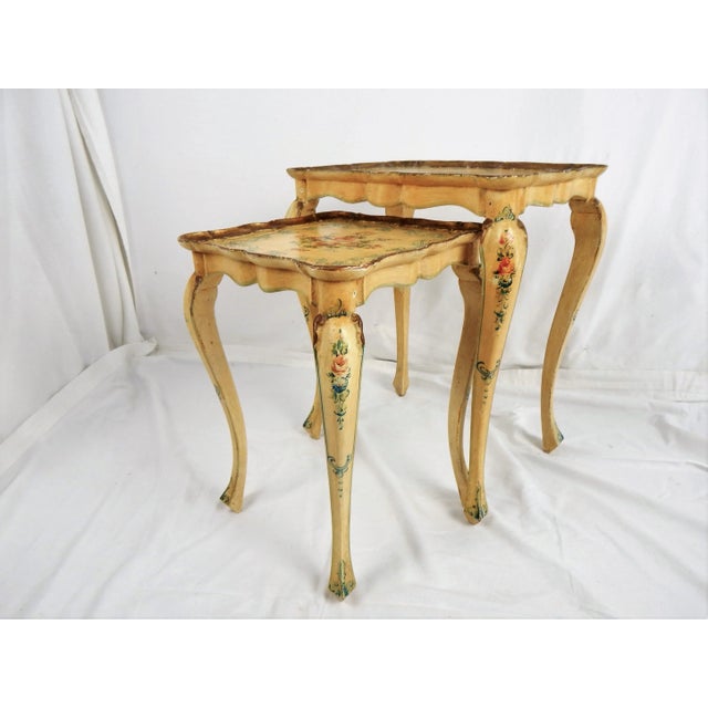 1950s Florentine Painted Nesting Tables, Pair For Sale - Image 4 of 13