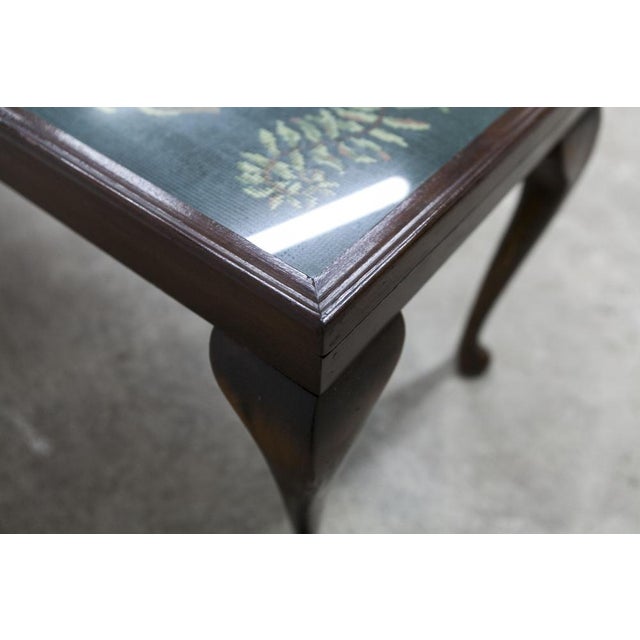 Mid-Century Modern Needlewoman Coffee Table with Glass, London, 1940s For Sale - Image 3 of 18