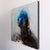 Storm by Josh Sorrell | Oil on Panel Abstract figure with blue accents in a muted background. For Sale - Image 4 of 5
