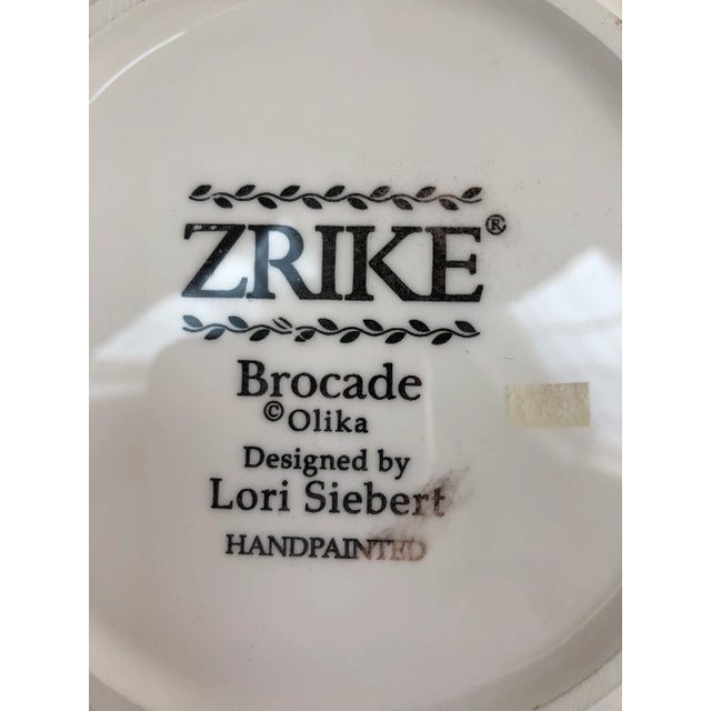 1980s Vintage Boho Chic Hand Pink Painted Monumental Wall Plate For Sale - Image 5 of 6