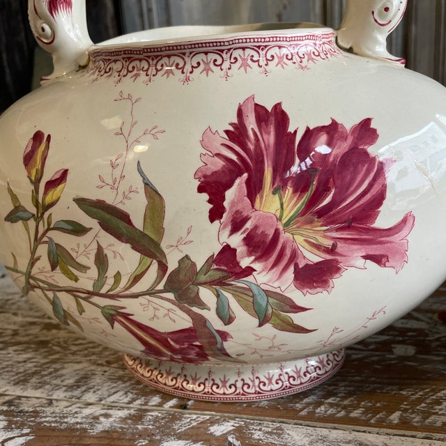 Toilette Set with Tilt Jug from Sarreguemines, 1890s, Set of 2 For Sale - Image 9 of 12