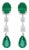 Natural Zambian Emerald Earrings With Diamonds and 14k Gold For Sale
