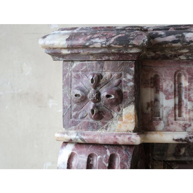 Large Louis XVI French Fireplace in Exceptional Fleur De Pêche Marble For Sale - Image 12 of 16