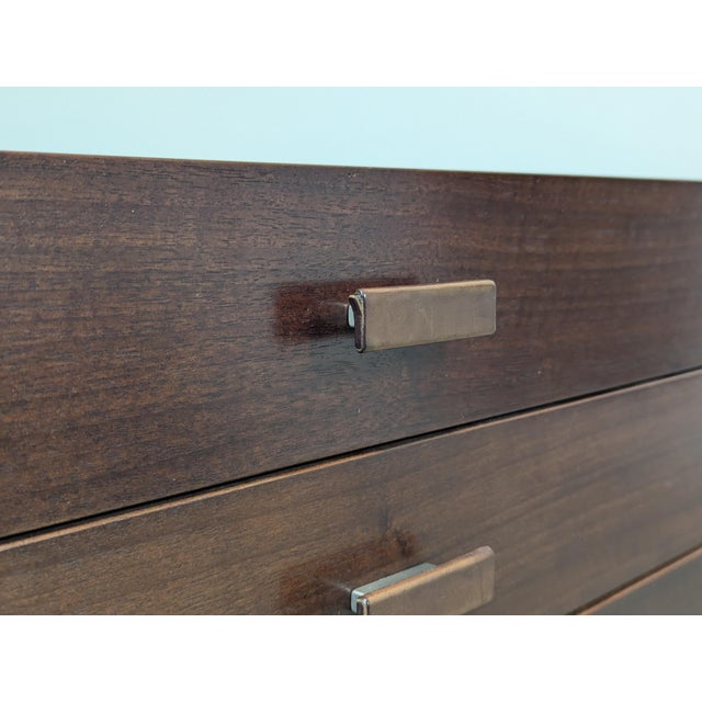 Wood Mid Century Style Lowboy Dresser With Chrome Legs For Sale - Image 7 of 12