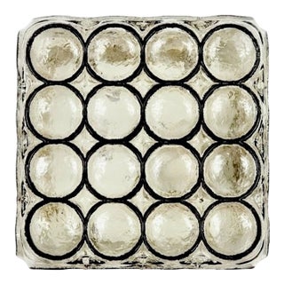 Mid-Century Glass Wall Light or Ceiling Light/Flush Mount From Limburg, Germany, 1960s For Sale
