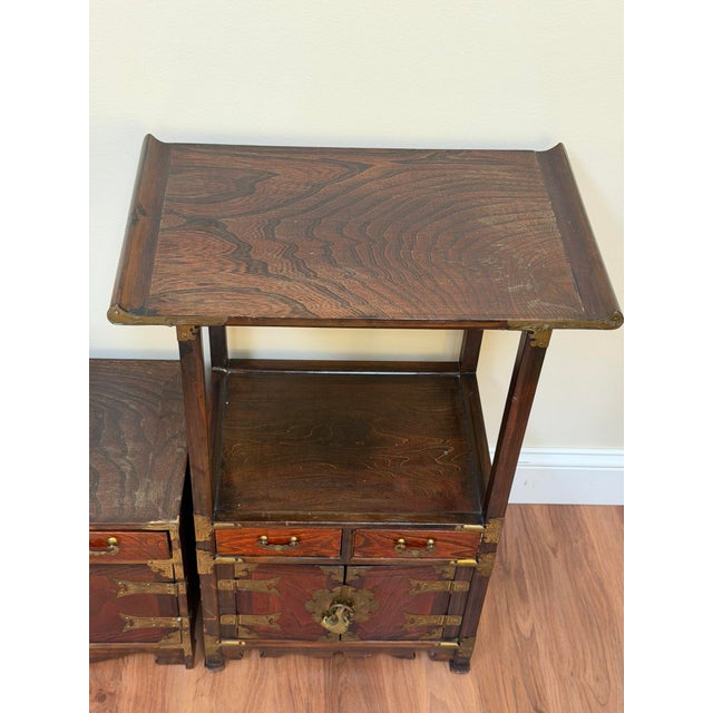 Vintage Pagoda Style Wood Display Cabinets Set, 3 Pieces For Sale - Image 16 of 18