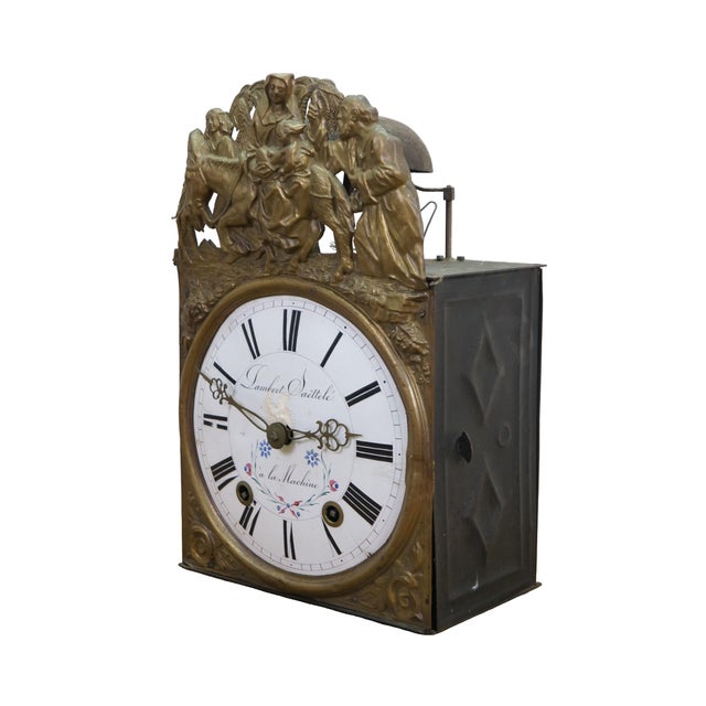 Victorian Antique French Morbier Comtoise Movement Clock Face Weights & Pendulum For Sale - Image 3 of 18