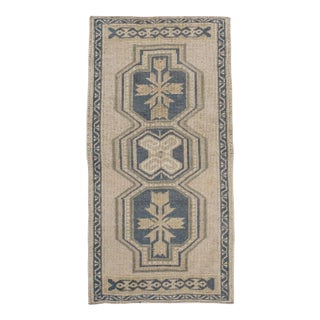Oriental Hand Knotted Vintage Turkish Mini Rug 1'9" x 3'5" For Sale