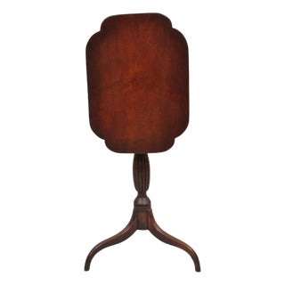 Antique American Sheraton Mahogany Tilt Top Side Tea Table Candle Stand For Sale