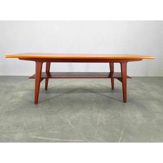Danish Mid-Century Teak Coffee Table with Shelf, 1960s For Sale - Image 4 of 12